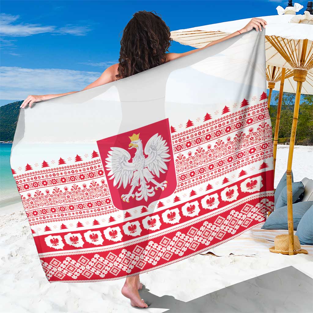 Polish Christmas Sarong - Poland Emblem and Lachy Sadeckie Pattern - Wonder Print Shop
