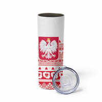 Polish Christmas Skinny Tumbler Poland Emblem and Lachy Sadeckie Pattern - Wonder Print Shop