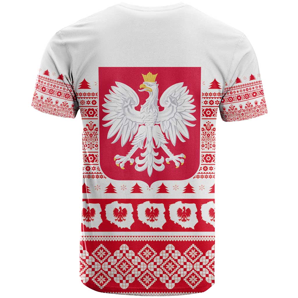 Polish Christmas T Shirt - Poland Emblem and Lachy Sadeckie Pattern - Wonder Print Shop