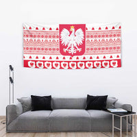 Polish Christmas Tapestry - Poland Emblem and Lachy Sadeckie Pattern - Wonder Print Shop