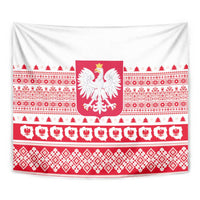 Polish Christmas Tapestry - Poland Emblem and Lachy Sadeckie Pattern - Wonder Print Shop