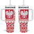Polish Christmas Tumbler With Handle Poland Emblem and Lachy Sadeckie Pattern - Wonder Print Shop