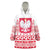 Polish Christmas Wearable Blanket Hoodie - Poland Emblem and Lachy Sadeckie Pattern - Wonder Print Shop