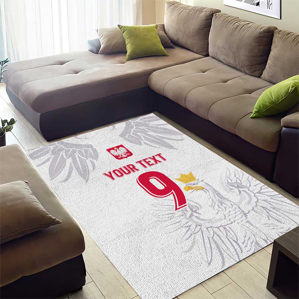 Custom Polish Football Jersey Area Rug Polska Eagle Athletic Soccer - Wonder Print Shop