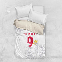 Custom Polish Football Jersey Bedding Set Polska Eagle Athletic Soccer - Wonder Print Shop