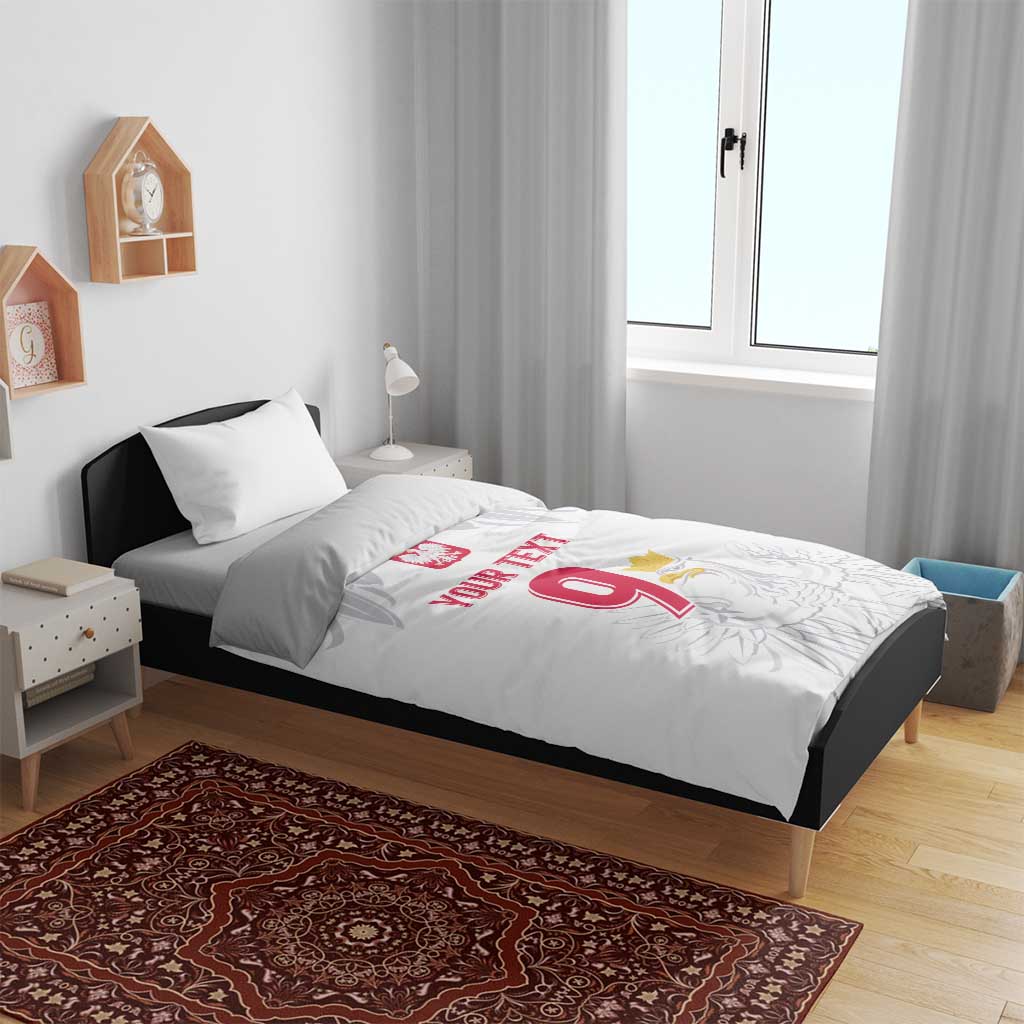 Custom Polish Football Jersey Bedding Set Polska Eagle Athletic Soccer - Wonder Print Shop