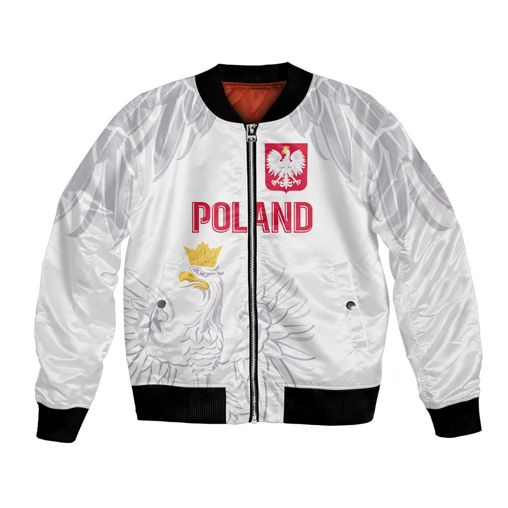 Custom Polish Football Jersey Bomber Jacket Polska Eagle Athletic Soccer - Wonder Print Shop