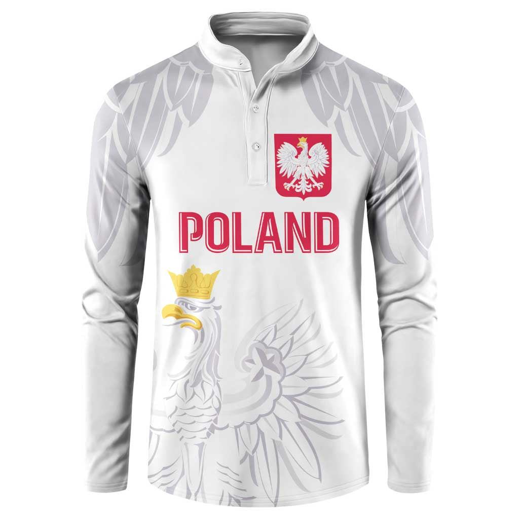 Custom Polish Football Jersey Button Sweatshirt Polska Eagle Athletic Soccer - Wonder Print Shop