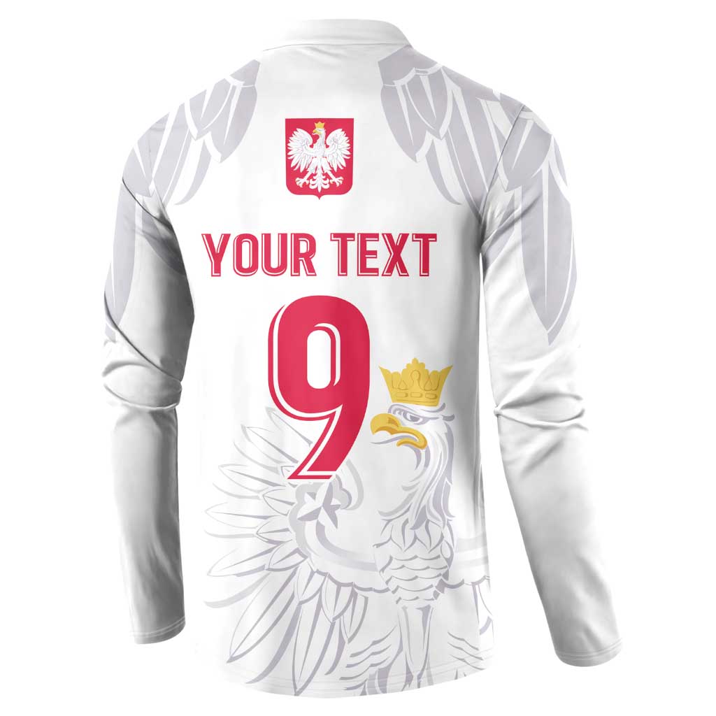 Custom Polish Football Jersey Button Sweatshirt Polska Eagle Athletic Soccer - Wonder Print Shop