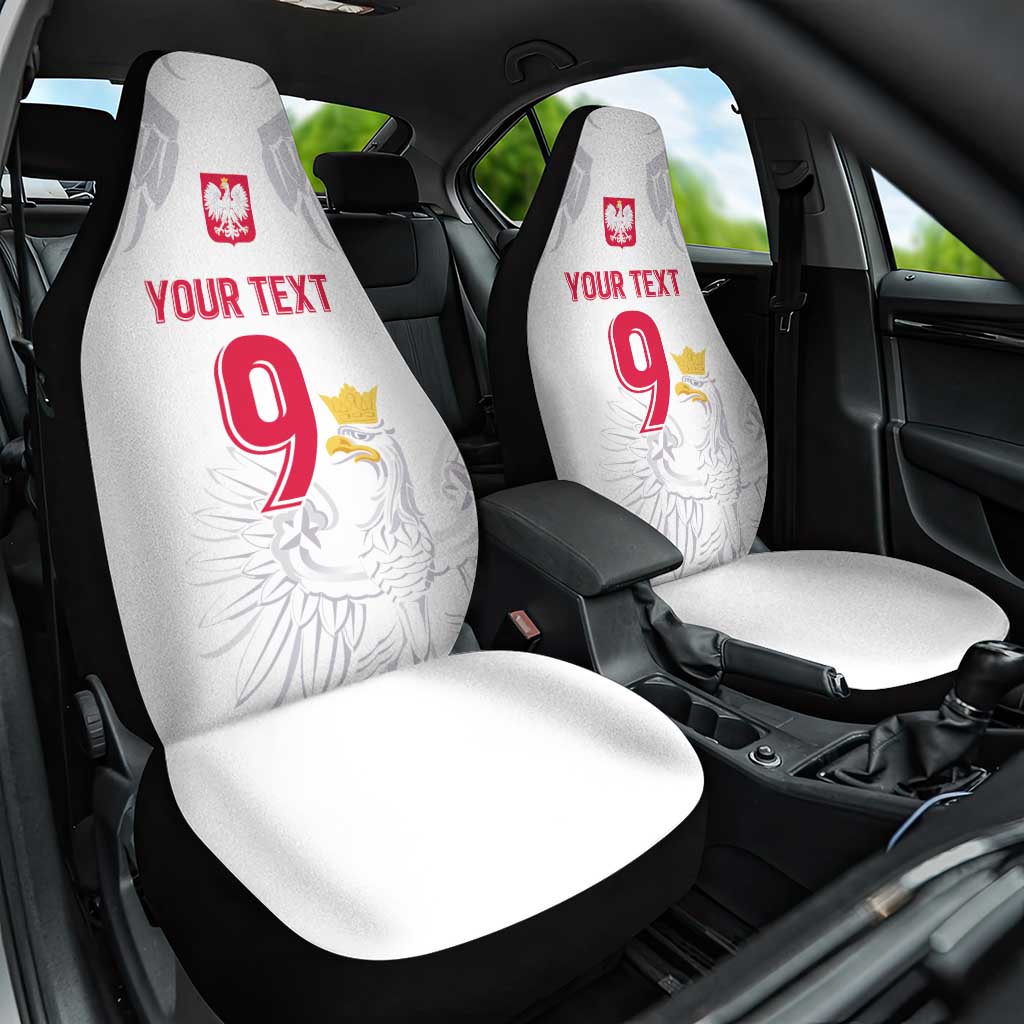 Custom Polish Football Jersey Car Seat Cover Polska Eagle Athletic Soccer - Wonder Print Shop