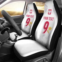 Custom Polish Football Jersey Car Seat Cover Polska Eagle Athletic Soccer - Wonder Print Shop