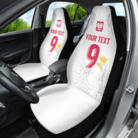 Custom Polish Football Jersey Car Seat Cover Polska Eagle Athletic Soccer - Wonder Print Shop
