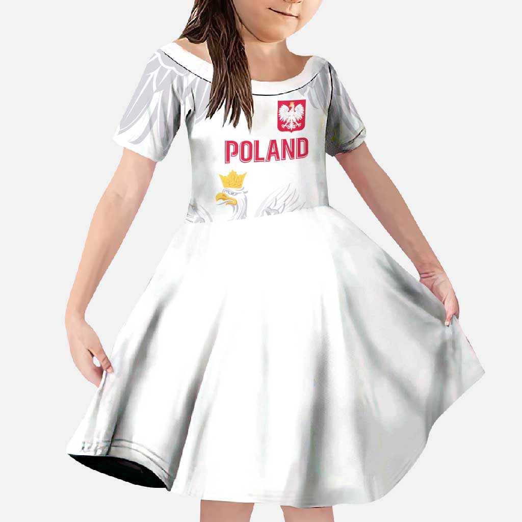 Custom Polish Football Jersey Family Matching Long Sleeve Bodycon Dress and Hawaiian Shirt Polska Eagle Athletic Soccer - Wonder Print Shop
