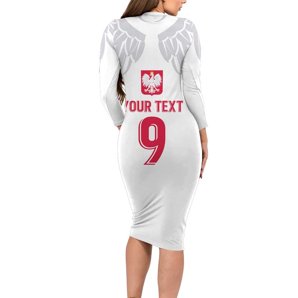 Custom Polish Football Jersey Family Matching Long Sleeve Bodycon Dress and Hawaiian Shirt Polska Eagle Athletic Soccer - Wonder Print Shop