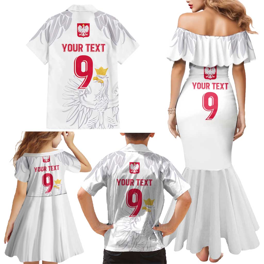 Custom Polish Football Jersey Family Matching Mermaid Dress and Hawaiian Shirt Polska Eagle Athletic Soccer - Wonder Print Shop