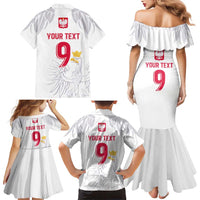 Custom Polish Football Jersey Family Matching Mermaid Dress and Hawaiian Shirt Polska Eagle Athletic Soccer - Wonder Print Shop