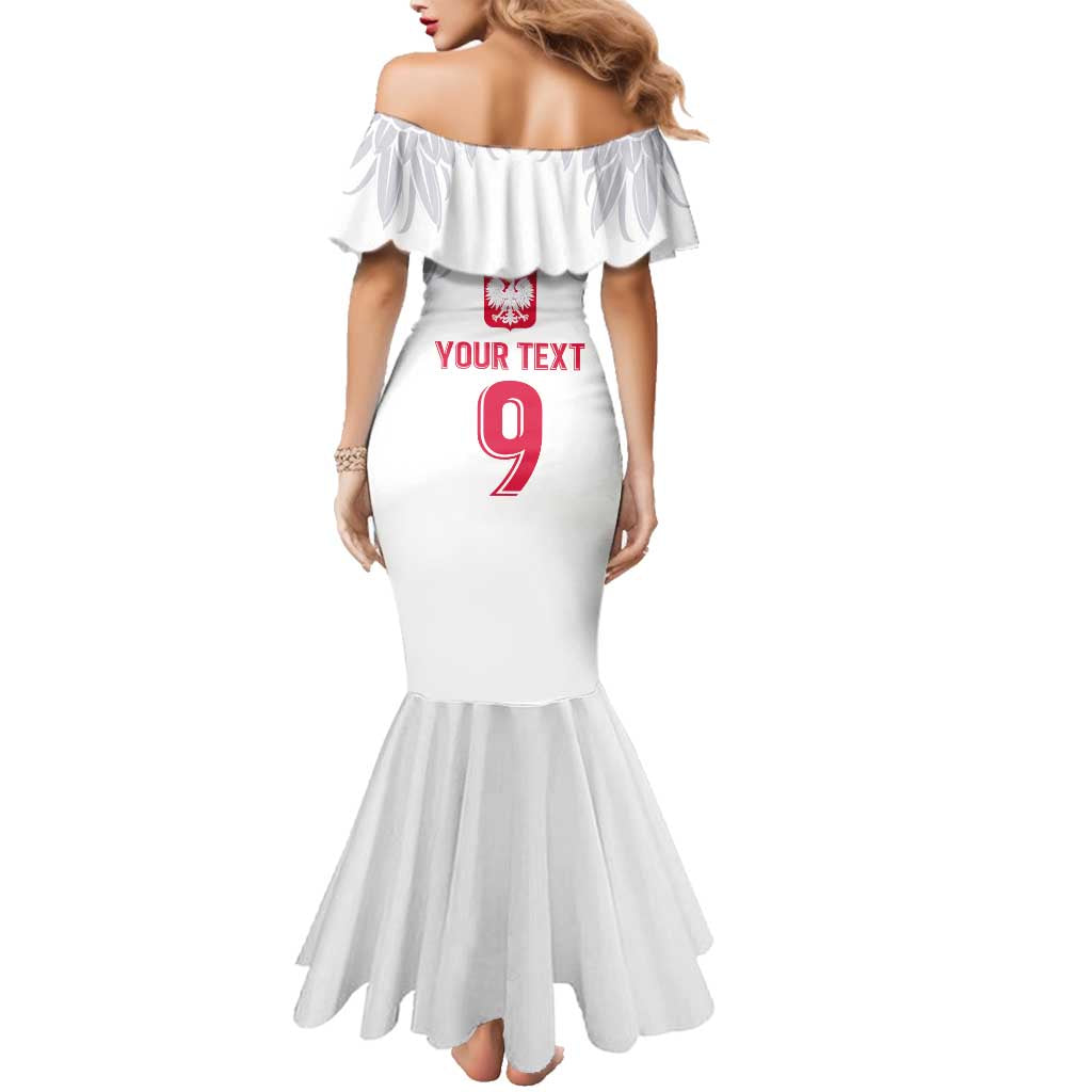 Custom Polish Football Jersey Family Matching Mermaid Dress and Hawaiian Shirt Polska Eagle Athletic Soccer - Wonder Print Shop