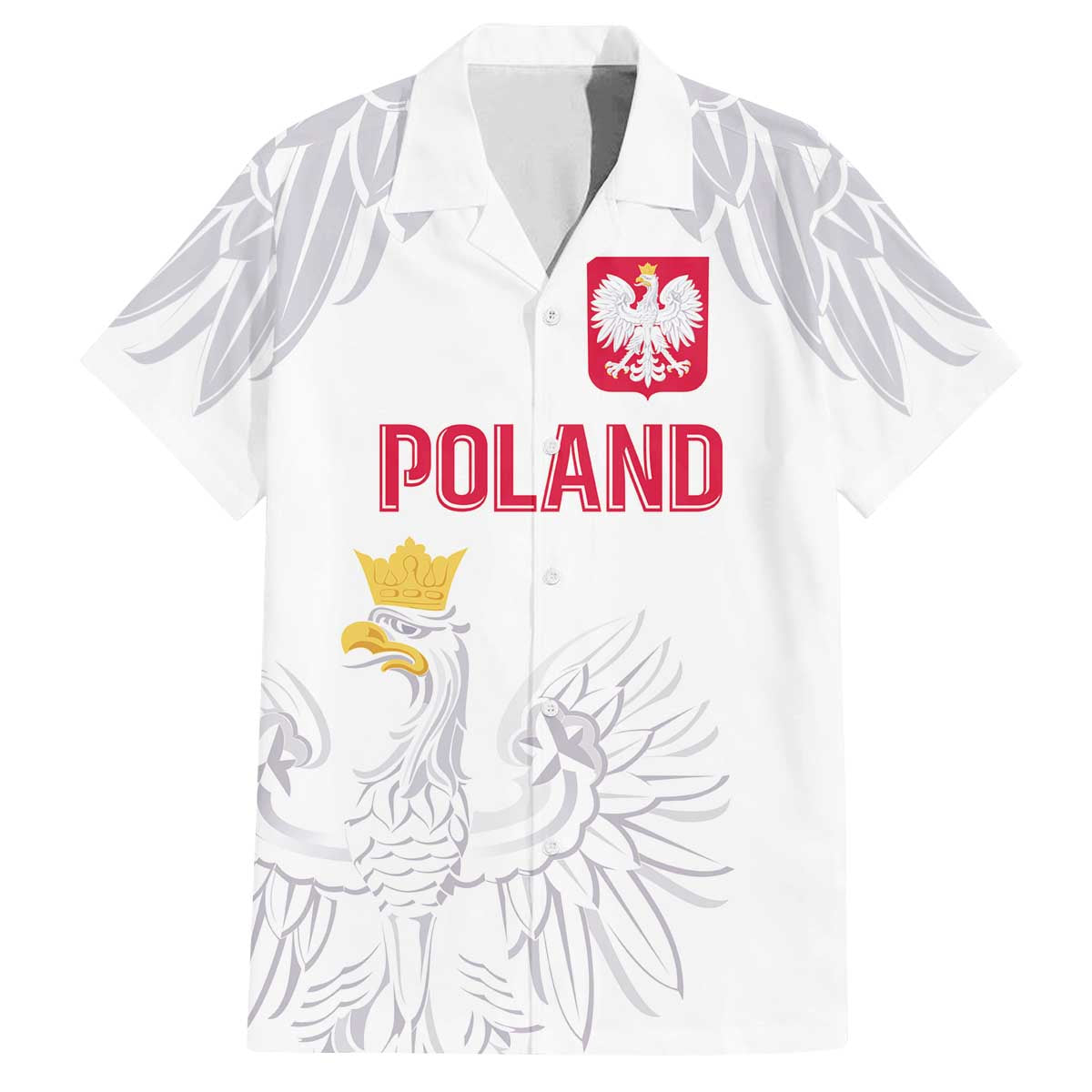 Custom Polish Football Jersey Family Matching Off The Shoulder Long Sleeve Dress and Hawaiian Shirt Polska Eagle Athletic Soccer - Wonder Print Shop