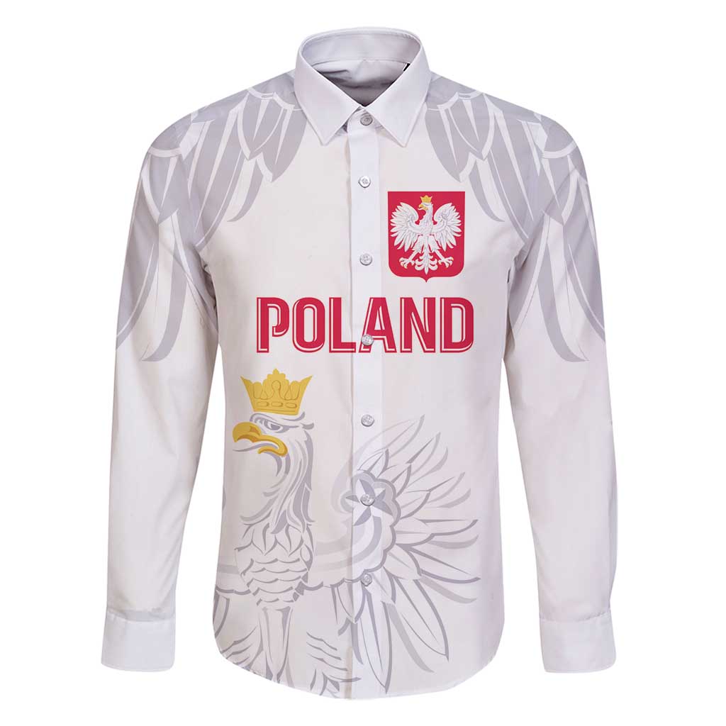 Custom Polish Football Jersey Family Matching Off Shoulder Maxi Dress and Hawaiian Shirt Polska Eagle Athletic Soccer - Wonder Print Shop