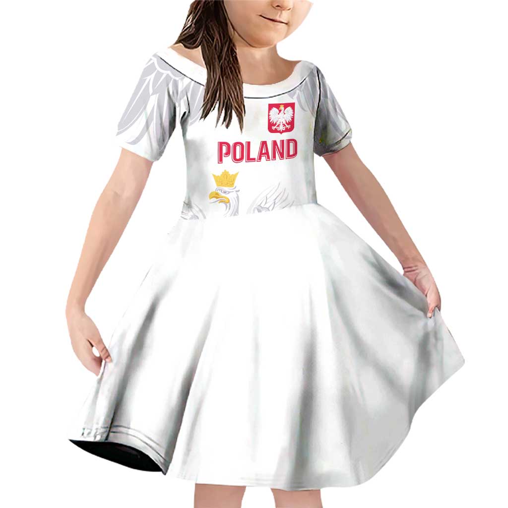Custom Polish Football Jersey Family Matching Off Shoulder Short Dress and Hawaiian Shirt Polska Eagle Athletic Soccer - Wonder Print Shop