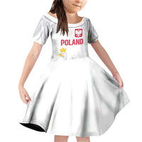 Custom Polish Football Jersey Family Matching Off Shoulder Short Dress and Hawaiian Shirt Polska Eagle Athletic Soccer - Wonder Print Shop