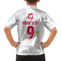 Custom Polish Football Jersey Family Matching Short Sleeve Bodycon Dress and Hawaiian Shirt Polska Eagle Athletic Soccer - Wonder Print Shop