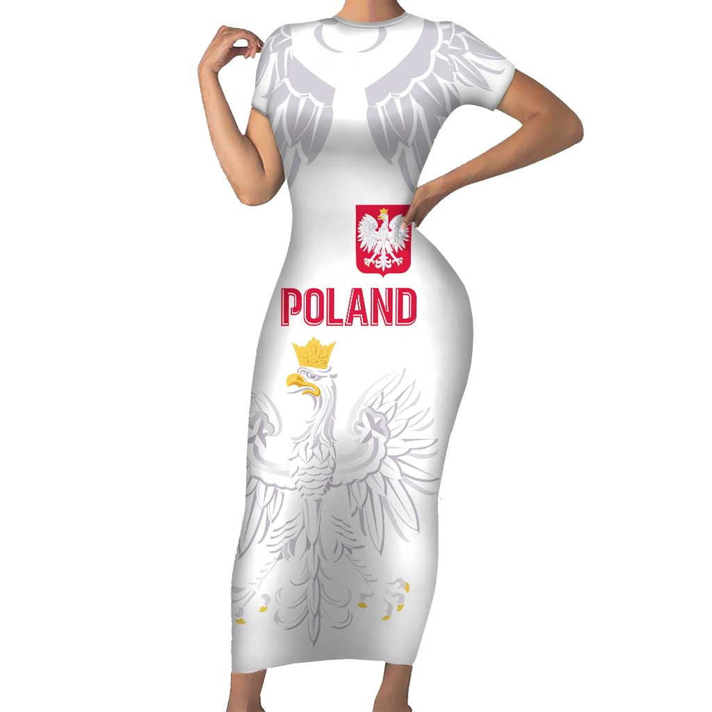 Custom Polish Football Jersey Family Matching Short Sleeve Bodycon Dress and Hawaiian Shirt Polska Eagle Athletic Soccer - Wonder Print Shop