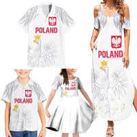 Custom Polish Football Jersey Family Matching Summer Maxi Dress and Hawaiian Shirt Polska Eagle Athletic Soccer - Wonder Print Shop