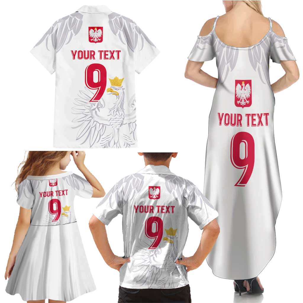 Custom Polish Football Jersey Family Matching Summer Maxi Dress and Hawaiian Shirt Polska Eagle Athletic Soccer - Wonder Print Shop