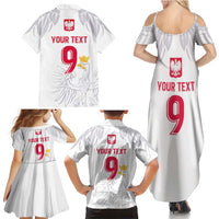Custom Polish Football Jersey Family Matching Summer Maxi Dress and Hawaiian Shirt Polska Eagle Athletic Soccer - Wonder Print Shop