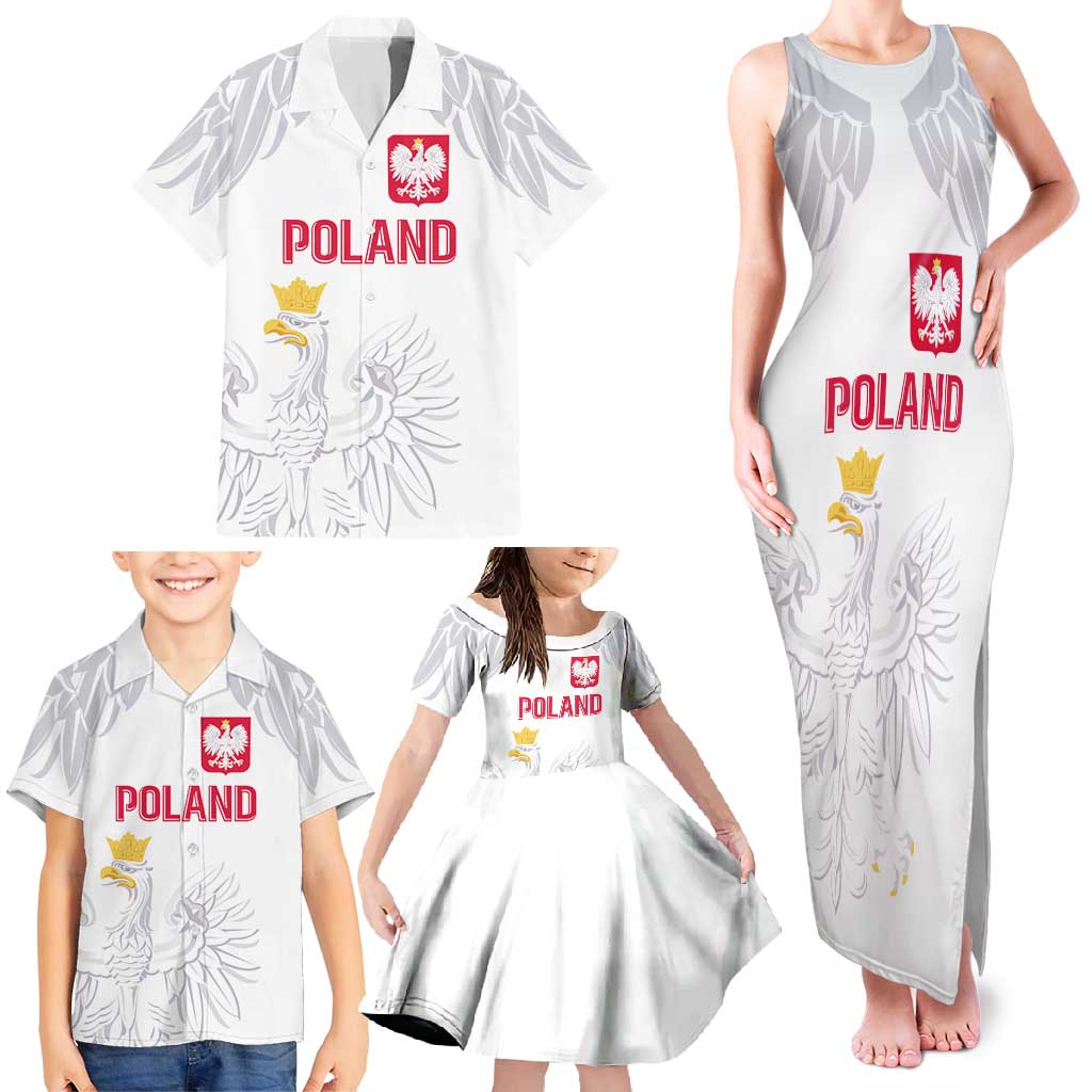 Custom Polish Football Jersey Family Matching Tank Maxi Dress and Hawaiian Shirt Polska Eagle Athletic Soccer - Wonder Print Shop