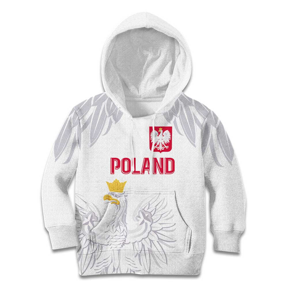 Custom Polish Football Jersey Kid Hoodie Polska Eagle Athletic Soccer - Wonder Print Shop