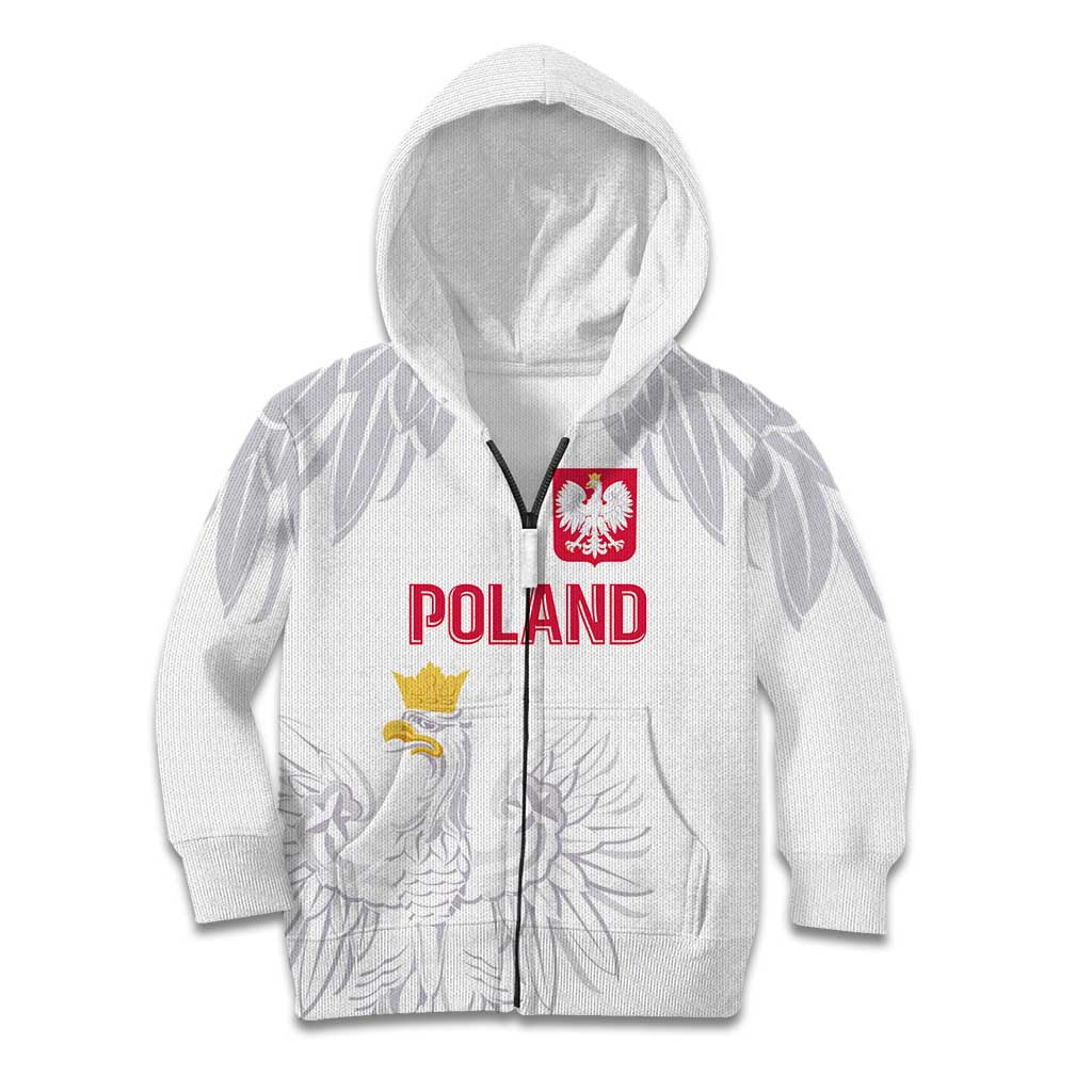 Custom Polish Football Jersey Kid Hoodie Polska Eagle Athletic Soccer - Wonder Print Shop