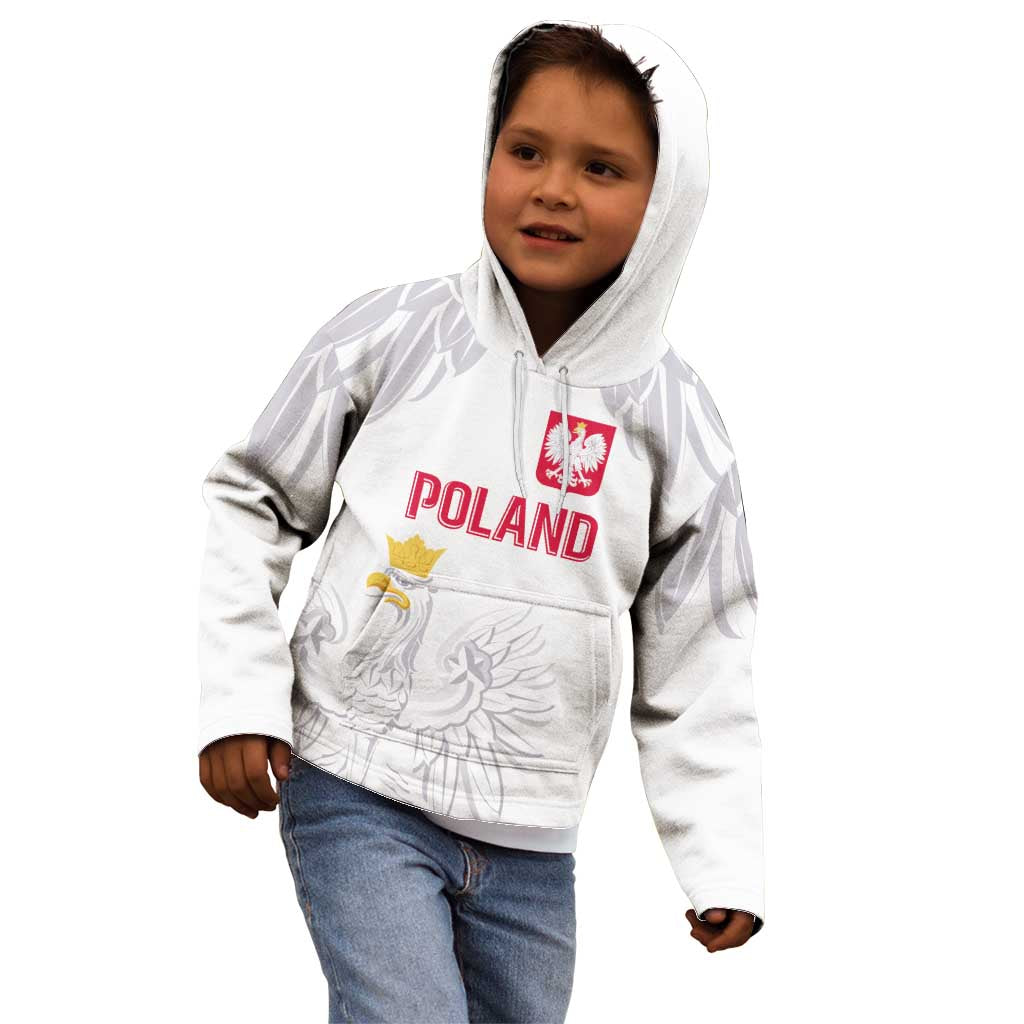 Custom Polish Football Jersey Kid Hoodie Polska Eagle Athletic Soccer - Wonder Print Shop