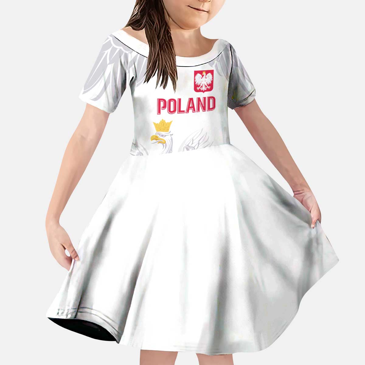 Custom Polish Football Jersey Kid Short Sleeve Dress Polska Eagle Athletic Soccer - Wonder Print Shop