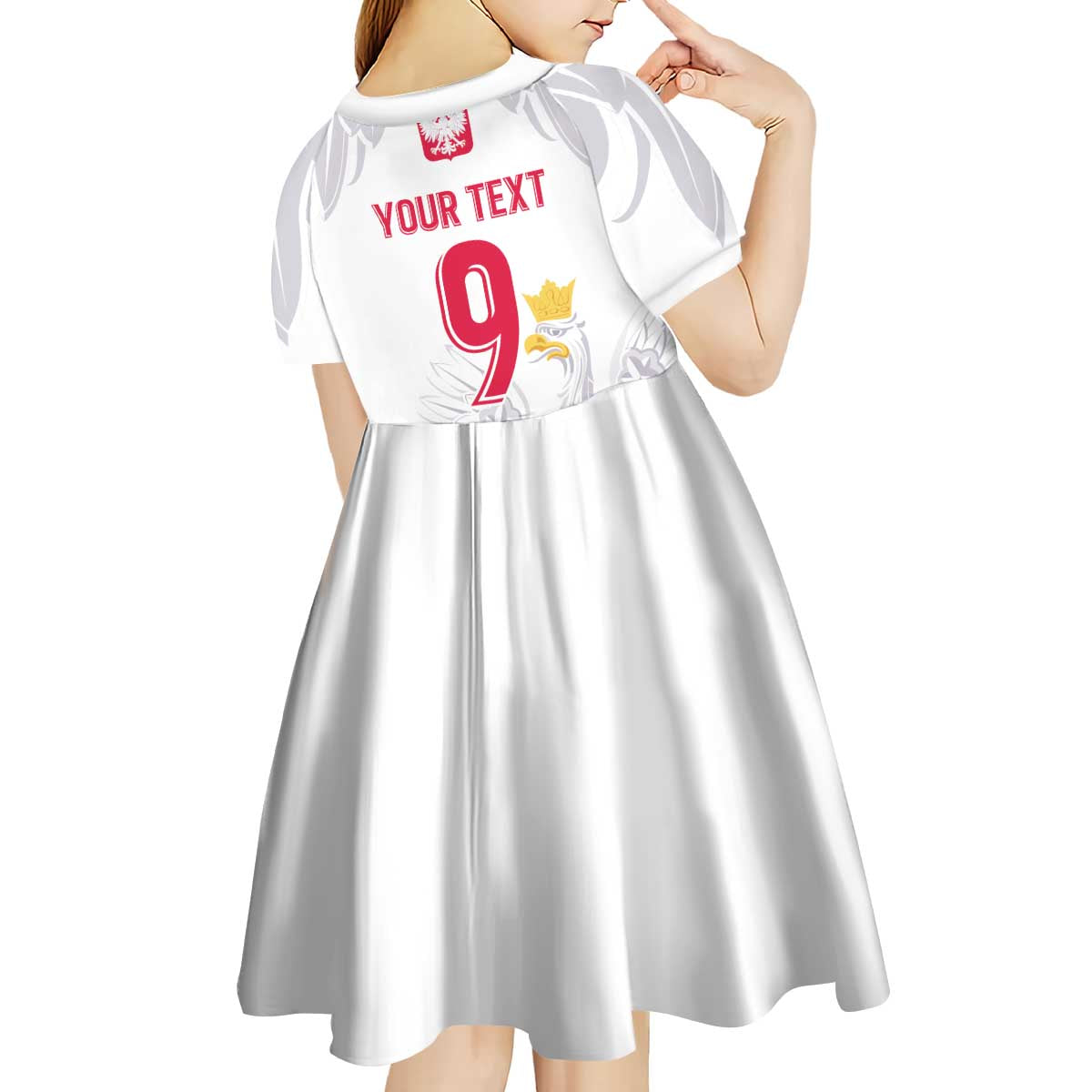 Custom Polish Football Jersey Kid Short Sleeve Dress Polska Eagle Athletic Soccer - Wonder Print Shop
