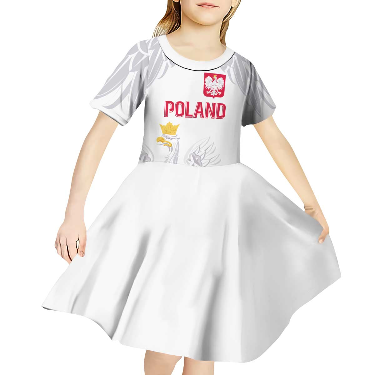 Custom Polish Football Jersey Kid Short Sleeve Dress Polska Eagle Athletic Soccer - Wonder Print Shop