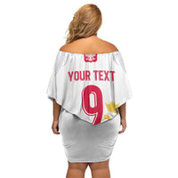 Custom Polish Football Jersey Off Shoulder Short Dress Polska Eagle Athletic Soccer - Wonder Print Shop