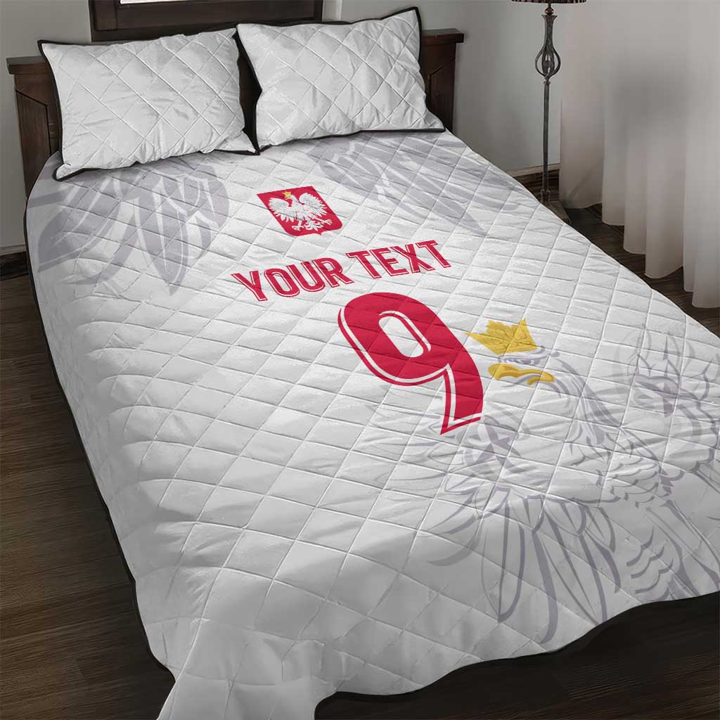 Custom Polish Football Jersey Quilt Bed Set Polska Eagle Athletic Soccer - Wonder Print Shop