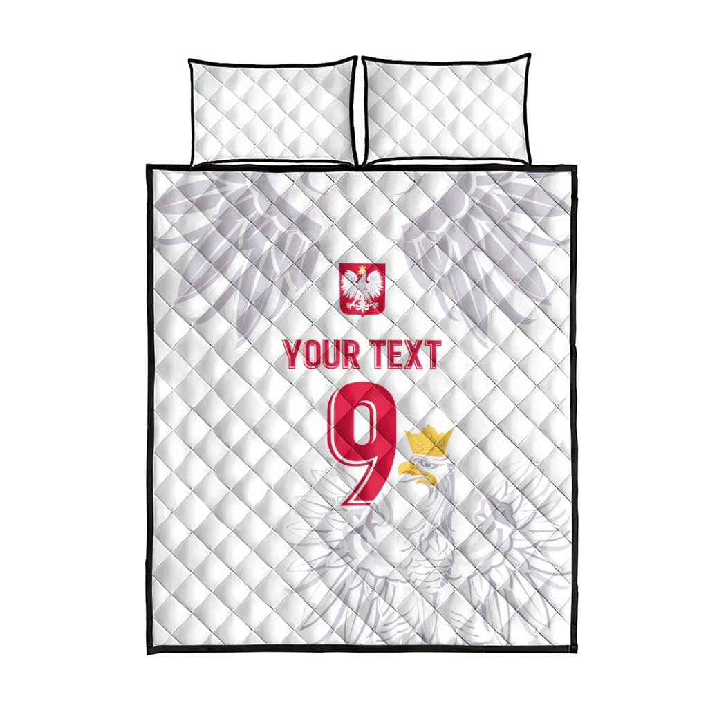 Custom Polish Football Jersey Quilt Bed Set Polska Eagle Athletic Soccer - Wonder Print Shop