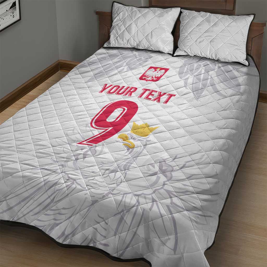 Custom Polish Football Jersey Quilt Bed Set Polska Eagle Athletic Soccer - Wonder Print Shop