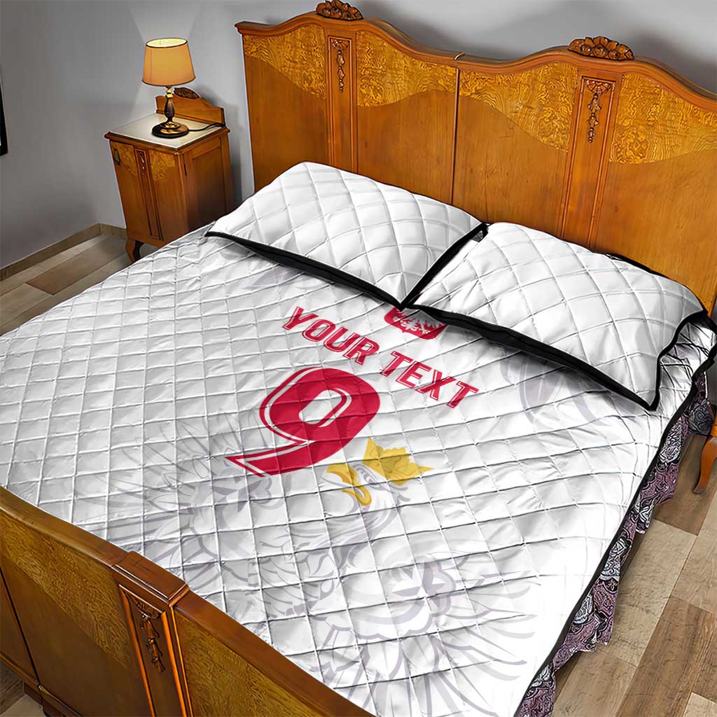 Custom Polish Football Jersey Quilt Bed Set Polska Eagle Athletic Soccer - Wonder Print Shop