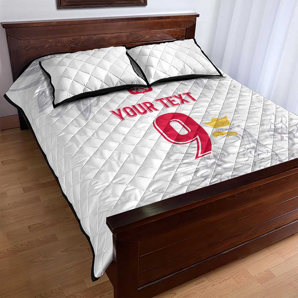Custom Polish Football Jersey Quilt Bed Set Polska Eagle Athletic Soccer - Wonder Print Shop