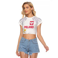 Custom Polish Football Jersey Raglan Cropped T Shirt Polska Eagle Athletic Soccer - Wonder Print Shop