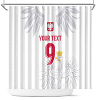 Custom Polish Football Jersey Shower Curtain Polska Eagle Athletic Soccer