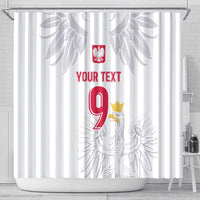 Custom Polish Football Jersey Shower Curtain Polska Eagle Athletic Soccer