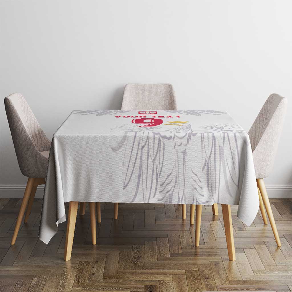 Custom Polish Football Jersey Tablecloth Polska Eagle Athletic Soccer - Wonder Print Shop