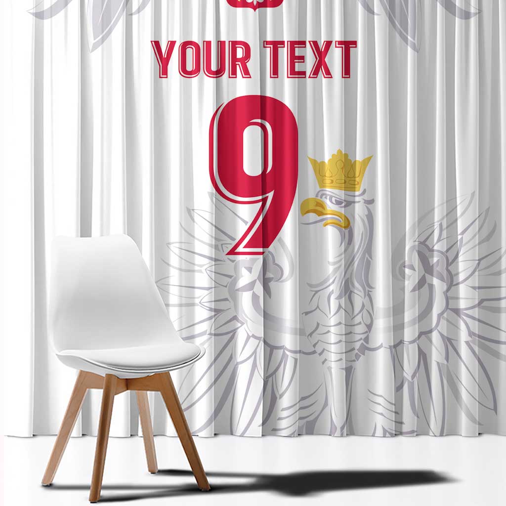 Custom Polish Football Jersey Window Curtain Polska Eagle Athletic Soccer - Wonder Print Shop