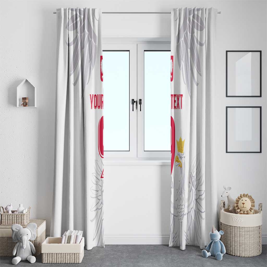 Custom Polish Football Jersey Window Curtain Polska Eagle Athletic Soccer - Wonder Print Shop
