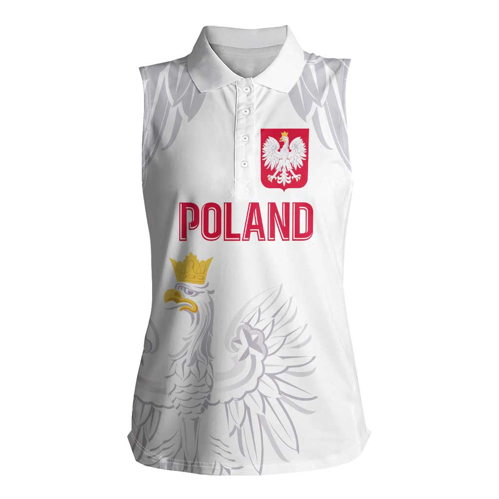 Custom Polish Football Jersey Women Sleeveless Polo Shirt Polska Eagle Athletic Soccer - Wonder Print Shop